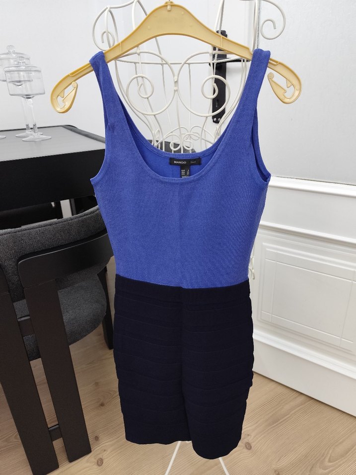 Mavi Kolsuz triko elbise - Görsel 2