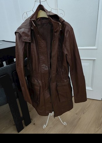 LC Waikiki Kahverengi Deri Kemerli Kadın Ceket