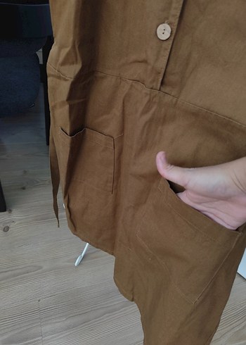 Kahverengi Kısa Kadın elbise - Görsel 5