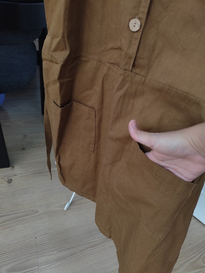 Kahverengi Kısa Kadın elbise - Görsel 5