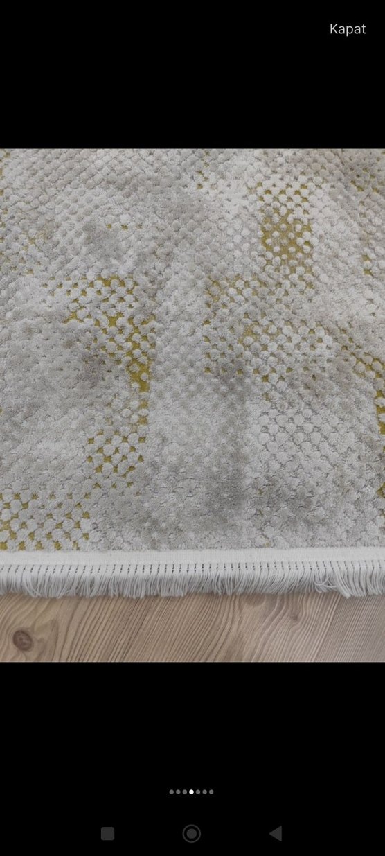 Çağdaş Yılan Desenli Bej ve Gri Halı - Görsel 4