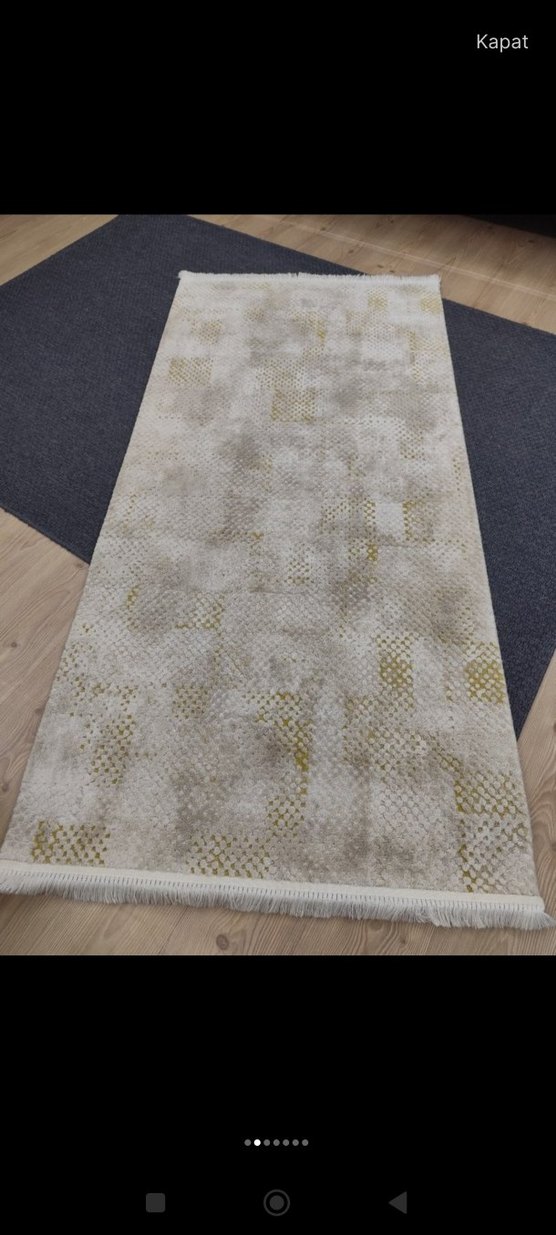 Çağdaş Yılan Desenli Bej ve Gri Halı - Görsel 2