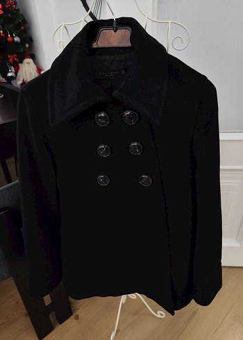 Siyah Çift Düğmeli Kaban - Görsel 8