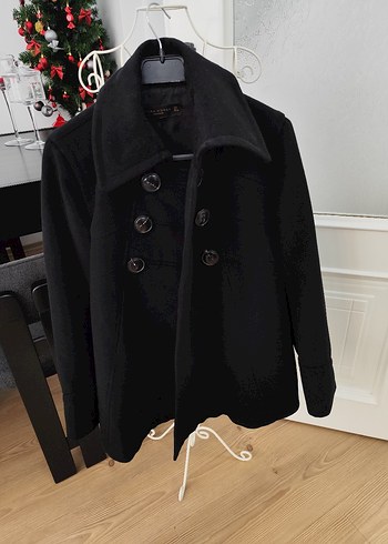 Siyah Çift Düğmeli Kaban - Görsel 2