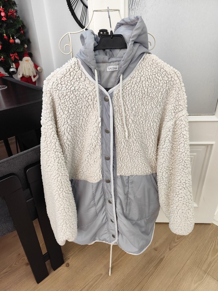 Gri Peluş Detaylı  Ceket - Görsel 3