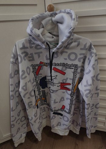 Gri Kapüşonlu Baskılı Sweatshirt - Görsel 2