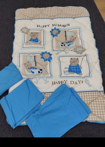 Mavi Baskılı Çocuk Uyku Seti - Görsel 2