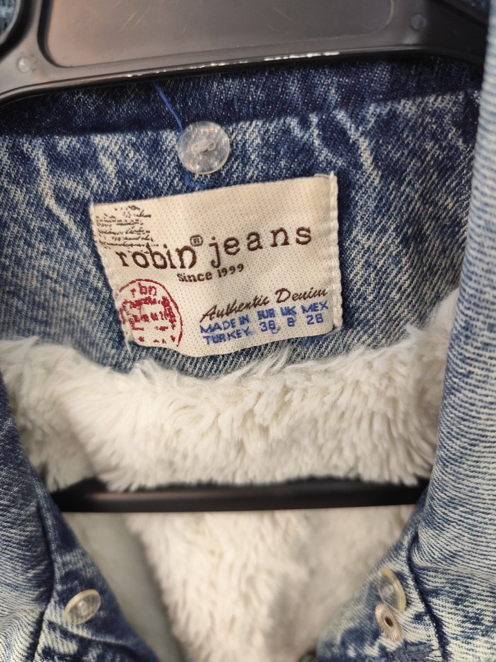 Gri Kadın Kot Ceket, Düğmeli, Rahat Kesim - Görsel 5