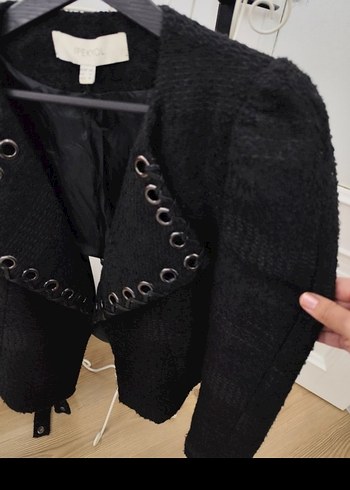 Düğmeli Siyah  Kadın Blazer - Görsel 3