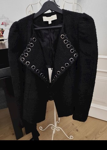 Düğmeli Siyah Kadın Blazer Ceket - Görsel 4