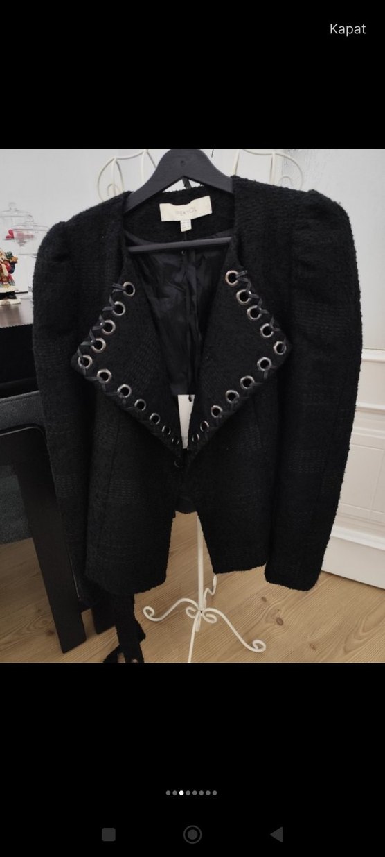 Düğmeli Siyah Kadın Blazer Ceket - Görsel 3