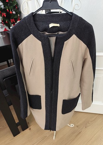 Rahat Kesim Gri Midi Yün Ceket - Görsel 4