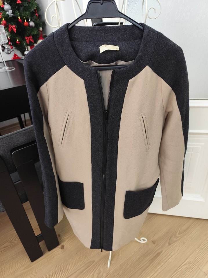 Rahat Kesim Gri Midi Yün Ceket - Görsel 4