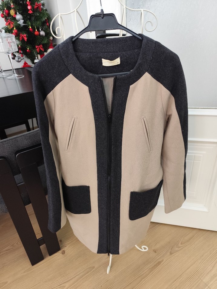 Rahat Kesim Gri Midi Yün Ceket - Görsel 2