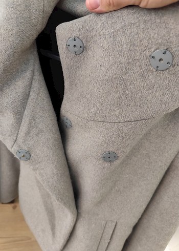 Gri  Ceket Düğmeli Kapüşonlu - Görsel 5