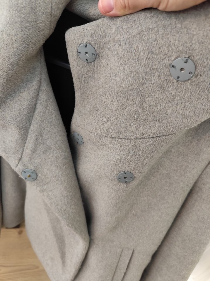 Gri  Ceket Düğmeli Kapüşonlu - Görsel 4