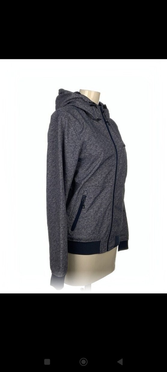Gri Kapüşonlu Fermuarlı  Ceket - Görsel 2