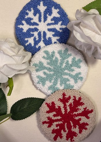 Üçlü Kar Tanesi Punch Bardak Altlığı - Görsel 2