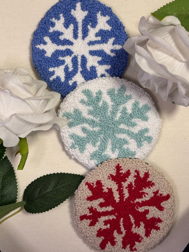 Üçlü Kar Tanesi Punch Bardak Altlığı - Görsel 2