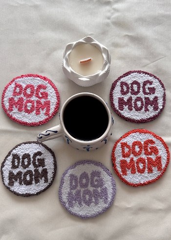 Dog Mom 5li Set Punch Bardak Altlığı - Görsel 2