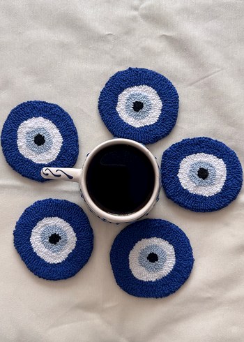 Tekli Nazar Boncuğu Punch Bardak Altlığı - Görsel 4