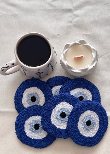 Tekli Nazar Boncuğu Punch Bardak Altlığı - Görsel 2