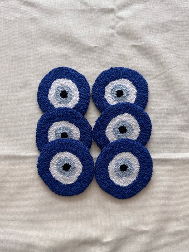 Tekli Nazar Boncuğu Punch Bardak Altlığı - Görsel 3