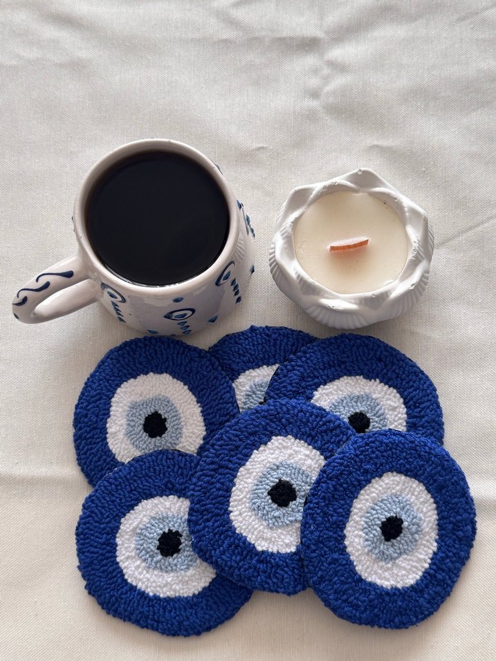 Tekli Nazar Boncuğu Punch Bardak Altlığı - Görsel 2