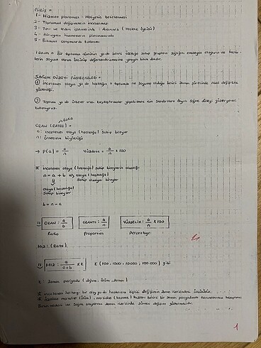 Sağlık Yönetimi Bölümü Biyoistatistik Notları