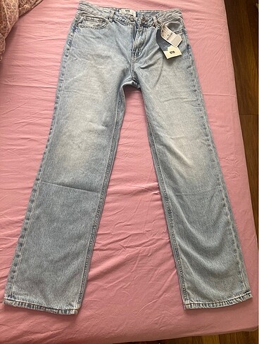 Stradivarius orta bel straight fıt jean