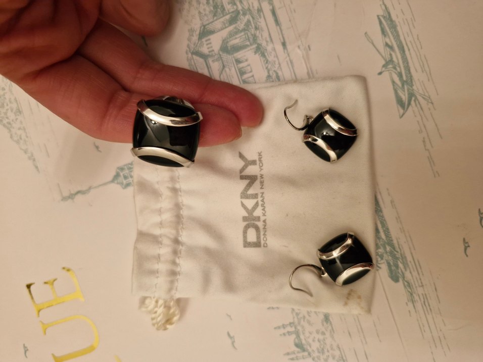 DKYN  MARKA Siyah Kadın KÜPE,YÜZÜK SET - Görsel 3
