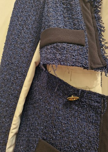 EDWARD ACHOR VAKKO MARKA Lacivert Düğmeli Gömlekli Ceket - Görsel 5