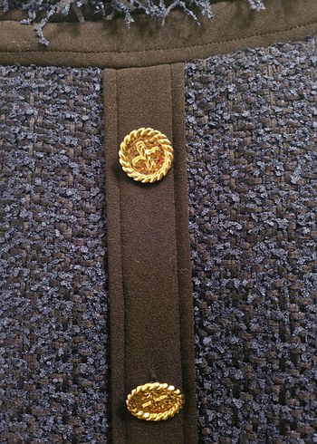 EDWARD ACHOR VAKKO MARKA Lacivert Düğmeli Gömlekli Ceket - Görsel 3