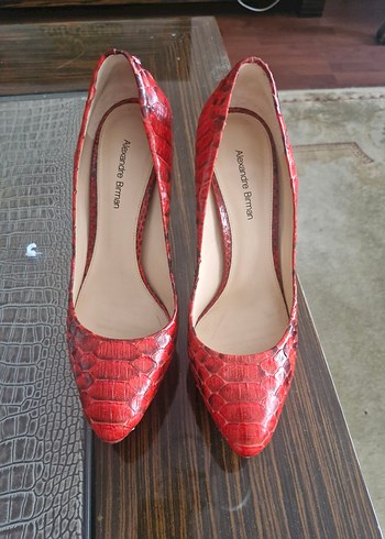ALEKSANDRE BARIM Kırmızı Parlak Yılan Desenli Stiletto - Görsel 5