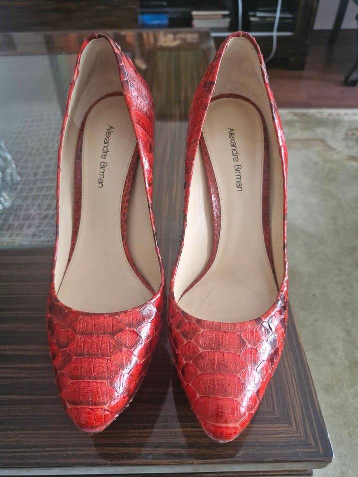 ALEKSANDRE BARIM Kırmızı Parlak Yılan Desenli Stiletto - Görsel 3