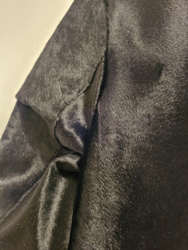 VAKKO Kahverengi Deri Kürklü Uzun Kadın Kaban - Görsel 4