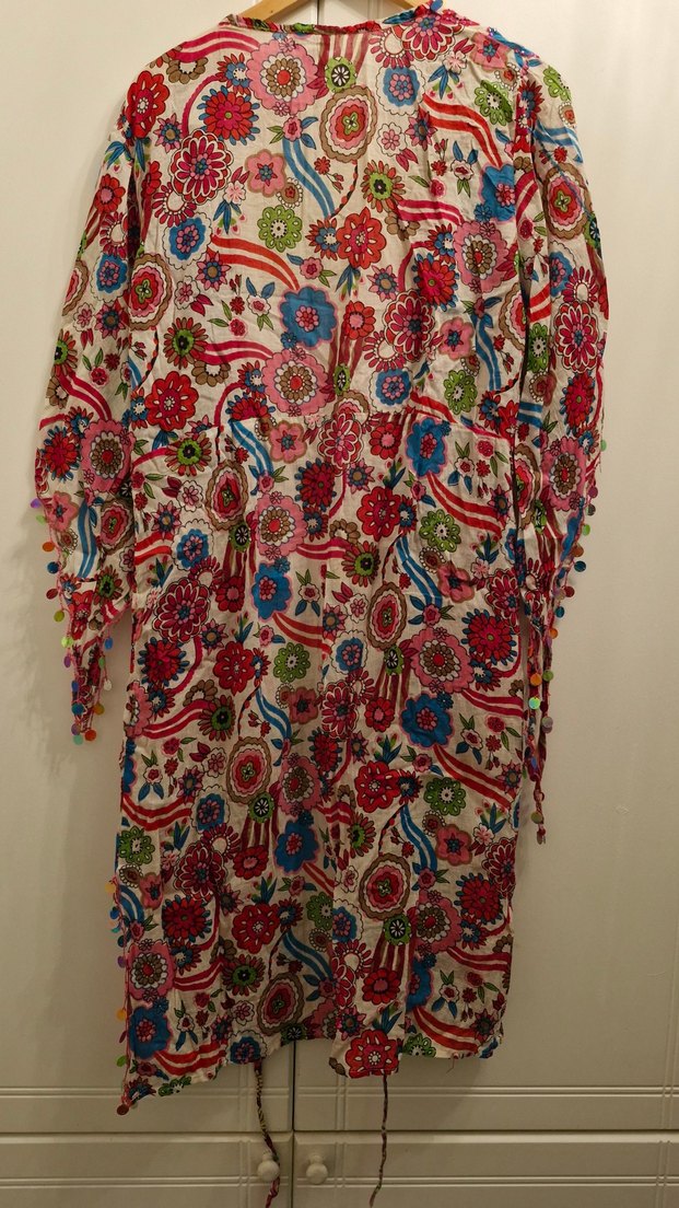 Renkli Püsküllü Uzun Bohem Kadın Kimono Plaj - Görsel 4