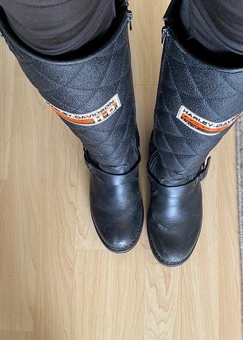 Harley Davidson Siyah Kadın Deri Çizme - Görsel 6