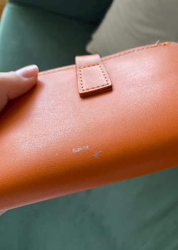 Turuncu Deri Kadın Cüzdanı Tokalı - Görsel 5