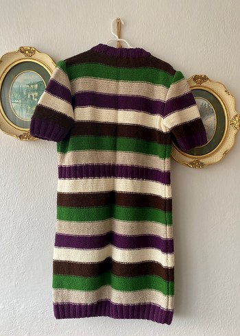 Nakışlı Bohem Uzun Kollu Triko Hırka - Görsel 2