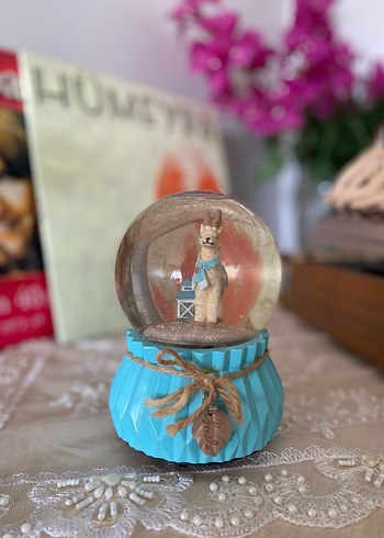 Turkuaz Renkli Müzikli Kar Küresi - Görsel 2