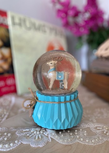 Turkuaz Renkli Müzikli Kar Küresi - Görsel 3