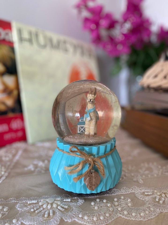 Turkuaz Renkli Müzikli Kar Küresi - Görsel 2