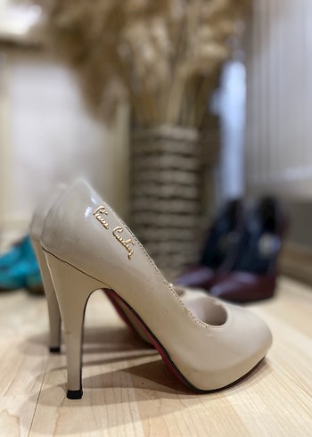 Bej Rugan Stiletto Kadın Topuklu Ayakkabı - Görsel 5