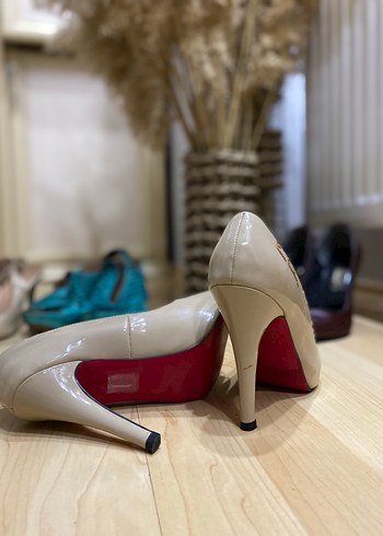 Bej Rugan Stiletto Kadın Topuklu Ayakkabı - Görsel 4