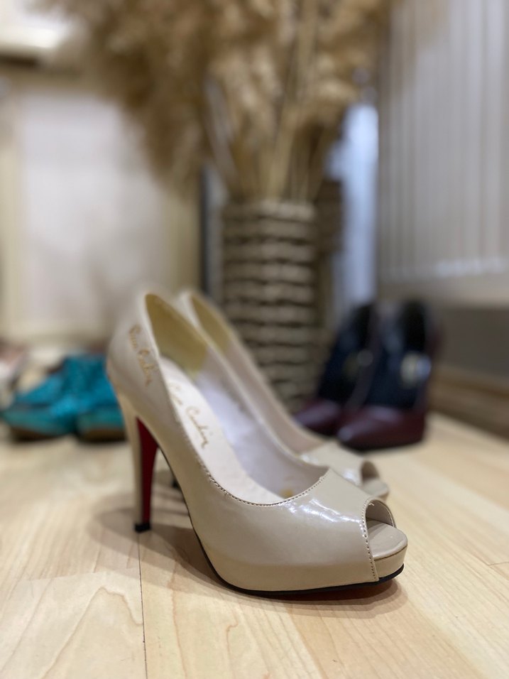 Bej Rugan Stiletto Kadın Topuklu Ayakkabı - Görsel 2