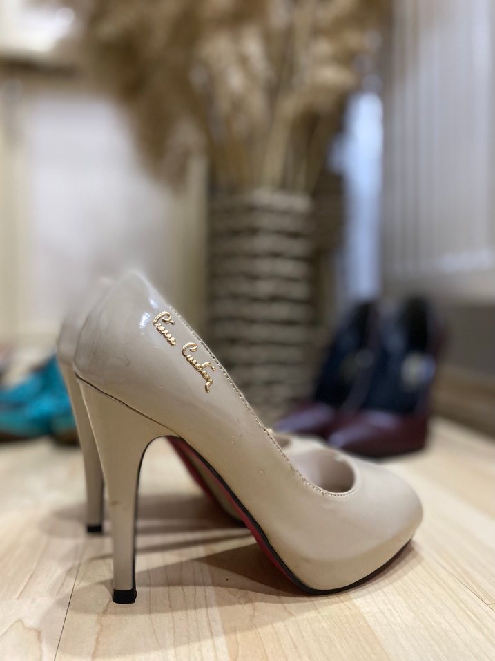 Bej Rugan Stiletto Kadın Topuklu Ayakkabı - Görsel 5