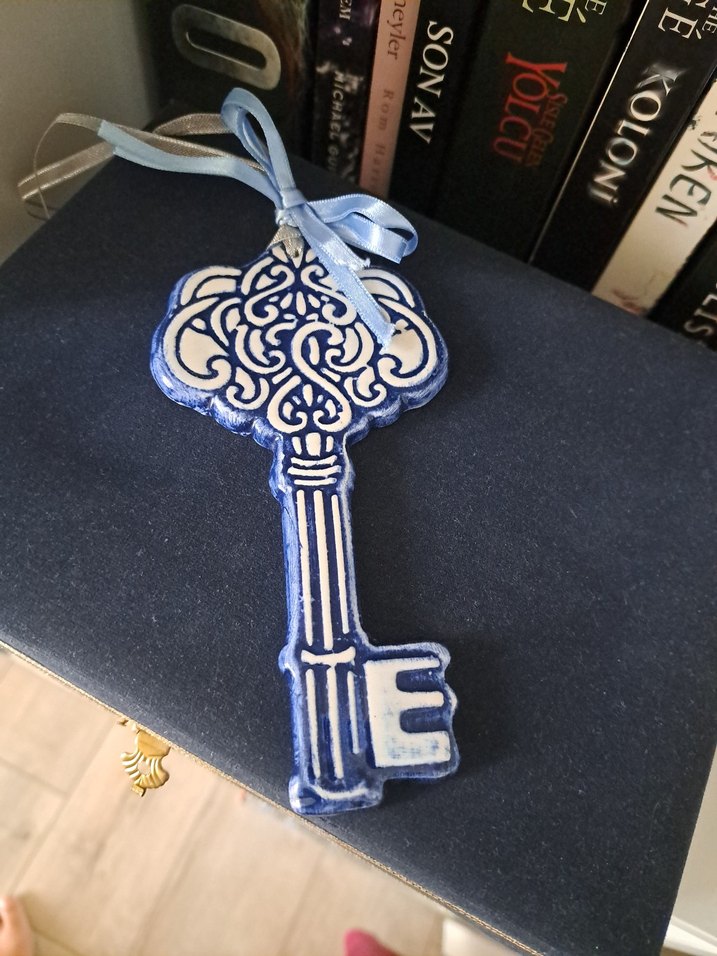 el yapımı çini şans anahtarı biblosu - Görsel 4