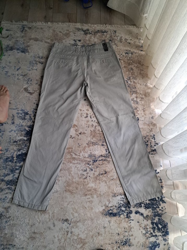 SARAR bej Bol Kesim Keten Erkek Pantolon - Görsel 5