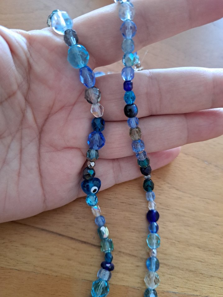 Uzun Turkuaz Boncuklu Bohem Kadın Kolye - Görsel 2